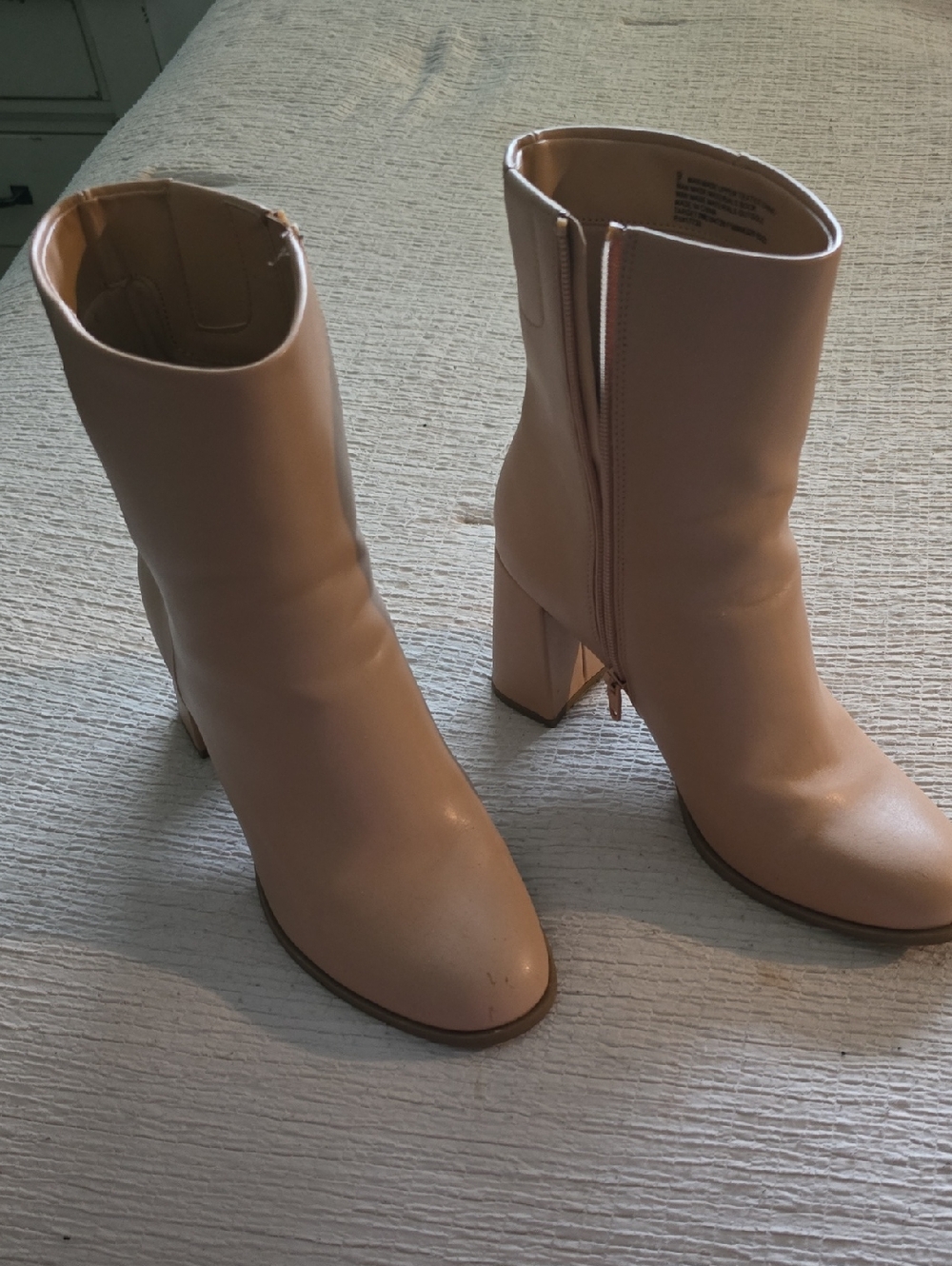 Target Beige/Tan Mid-Calf Block Heel Boots